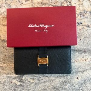 Ferragamo Black Leather Wallet